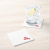 Red Lobster Coastal Beach Ocean Hauptspass Rechteckiger Pappuntersetzer (Vor Ort)