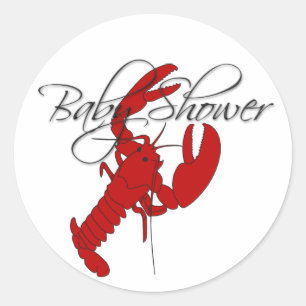 Red Lobster Crawfish Baby Shower Runder Aufkleber