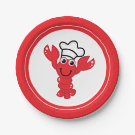 Red Lobster Koch Hat Niedlich Cartoon Illustration Pappteller
