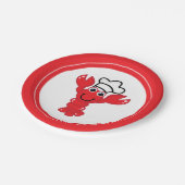 Red Lobster Koch Hat Niedlich Cartoon Illustration Pappteller (Schrägansicht)
