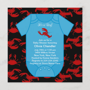 Red Lobster Langusten Baby Boy Shower Einladung