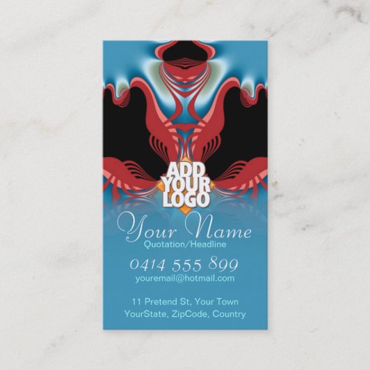 Red Lobster New Age Art Business Card Visitenkarte (Vorderseite)