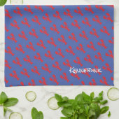 Red Lobster Pattern Coastal Beach Blue Fun Geschirrtuch (Gefaltet)