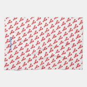 Red Lobster Pattern Küstenstrand Ocean LOCATION Geschirrtuch (Horizontal)