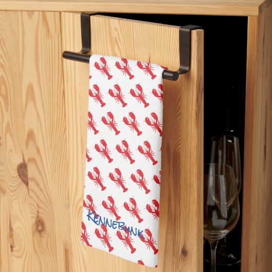 Red Lobster Pattern Küstenstrand Ocean LOCATION Geschirrtuch (Drittel gefaltet)