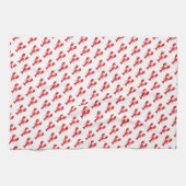 Red Lobster Pattern Küstenstrand Spaß am Meer Geschirrtuch (Horizontal)