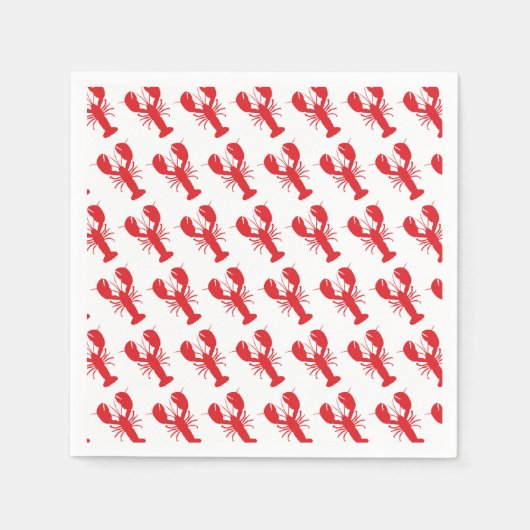 Red Lobster Pattern Küstenstrand Spaß am Meer Serviette (Vorderseite)