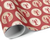 Red Lobster Pattern - Meeresfrüchte im Atlantik Geschenkpapier (Rolleneckpunkt)