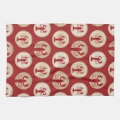 Red Lobster Pattern - Meeresfrüchte im Atlantik Geschirrtuch (Horizontal)