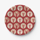 Red Lobster Pattern - Meeresfrüchte im Atlantik Pappteller (Vorderseite)
