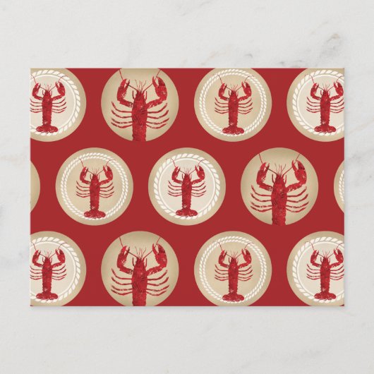 Red Lobster Pattern - Meeresfrüchte im Atlantik Postkarte (Vorderseite)