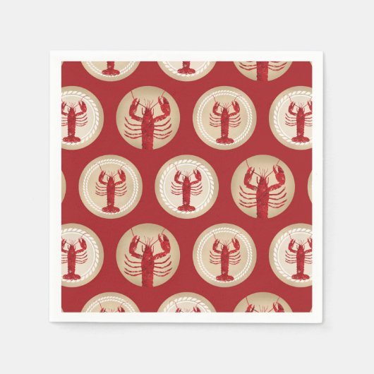 Red Lobster Pattern - Meeresfrüchte im Atlantik Serviette (Vorderseite)