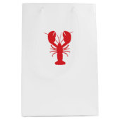 Red Lobster Preppy Coastal Maine Ocean Fun Mittlere Geschenktüte (Vorderseite)