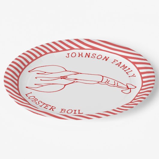 Red Lobster - Summer Party / Lobster Boil Paper Pl Pappteller (Schrägansicht)