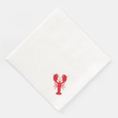 Red Lobster White Preppy Coastal Simple Fun Serviette (Ecke)