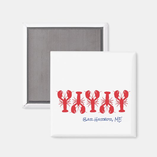Red Lobsters Blue Custom Location White Preppy Magnet (Vorderseite/Rückseite)