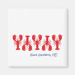 Red Lobsters Blue Custom Location White Preppy Magnet