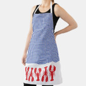 Red Lobsters Blue White Gingham Coastal Cook Grill Schürze (InSitu)