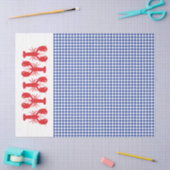 Red Lobsters Blue White Gingham Coastal Party Seidenpapier (Basteln)