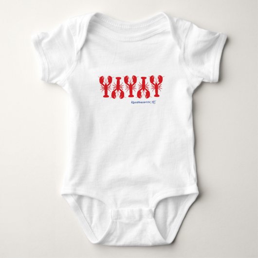 Red Lobsters Preppy Coastal Location Fun Baby Baby Strampler (Vorderseite)