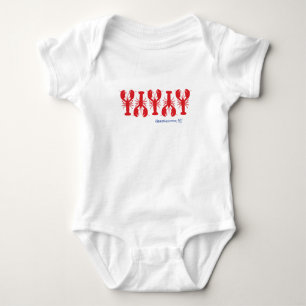 Red Lobsters Preppy Coastal Location Fun Baby Strampler