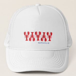Red Lobsters White Custom Blue Location Text Truckerkappe