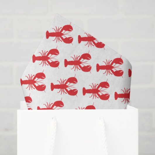 Red Lobsters White Gift Wrap Preppy Maine Fun Seidenpapier (Geschenktüte)