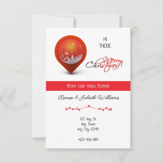 Red Location New Home Announcement Ankündigung (Vorderseite)