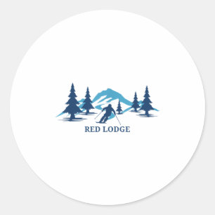 Red Lodge Montana Ski Resort Skifahren _1 Runder Aufkleber