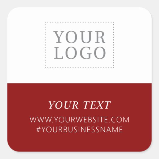 Red Logo Business Vielen Dank für Ihr individuelle Quadratischer Aufkleber (Vorderseite)