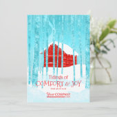 Red Logo Company Business Weihnachten Karte (Stehend Vorderseite)