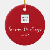 Red Logo Company Holiday Ornament (Vorne)