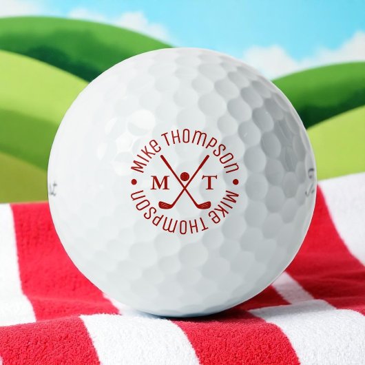 RED-Logo-Monogramm für Golfer | Ball mit seinem Na