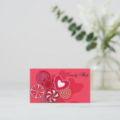 Red Lollipop Candy Shop Bakery Business Card Visitenkarte (Stehend Vorderseite)
