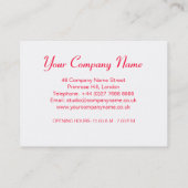 Red Lollipop Candy Shop Bakery Business Card Visitenkarte (Rückseite)