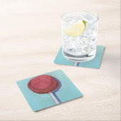 Red Lollipop Rechteckiger Pappuntersetzer (Vor Ort)