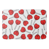 Red Lollipops, Heart Lollipops, Lollipop Pattern Badematte (Vorderseite)