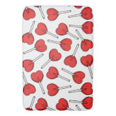 Red Lollipops, Heart Lollipops, Lollipop Pattern Badematte (Vorderseite Vertikal)
