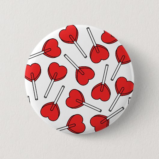 Red Lollipops, Heart Lollipops, Lollipop Pattern Button (Vorderseite)