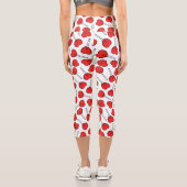 Red Lollipops, Heart Lollipops, Lollipop Pattern Capri Leggings (Rückseite)