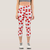Red Lollipops, Heart Lollipops, Lollipop Pattern Capri Leggings (Vorderseite)