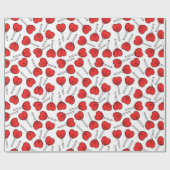 Red Lollipops, Heart Lollipops, Lollipop Pattern Geschenkpapier (Flach)