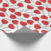 Red Lollipops, Heart Lollipops, Lollipop Pattern Geschenkpapier (Ecke)