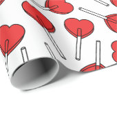 Red Lollipops, Heart Lollipops, Lollipop Pattern Geschenkpapier (Rolleneckpunkt)