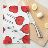 Red Lollipops, Heart Lollipops, Lollipop Pattern Geschirrtuch (Viertel Falte)