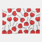 Red Lollipops, Heart Lollipops, Lollipop Pattern Geschirrtuch (Horizontal)