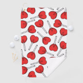 Red Lollipops, Heart Lollipops, Lollipop Pattern Golfhandtuch (Insitu)