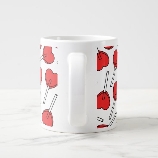 Red Lollipops, Heart Lollipops, Lollipop Pattern Jumbo-Tasse (Rückseite)