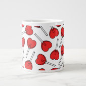 Red Lollipops, Heart Lollipops, Lollipop Pattern Jumbo-Tasse (Vorderseite)