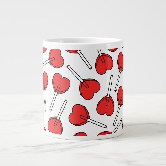 Red Lollipops, Heart Lollipops, Lollipop Pattern Jumbo-Tasse (Vorderseite)